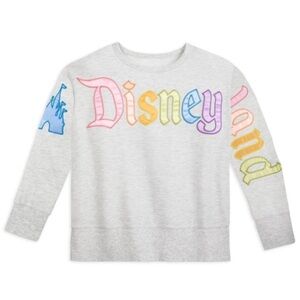 Disneyland Rainbow Satin Stitch Pullover
Sweatshirt Size Large Disney Castle